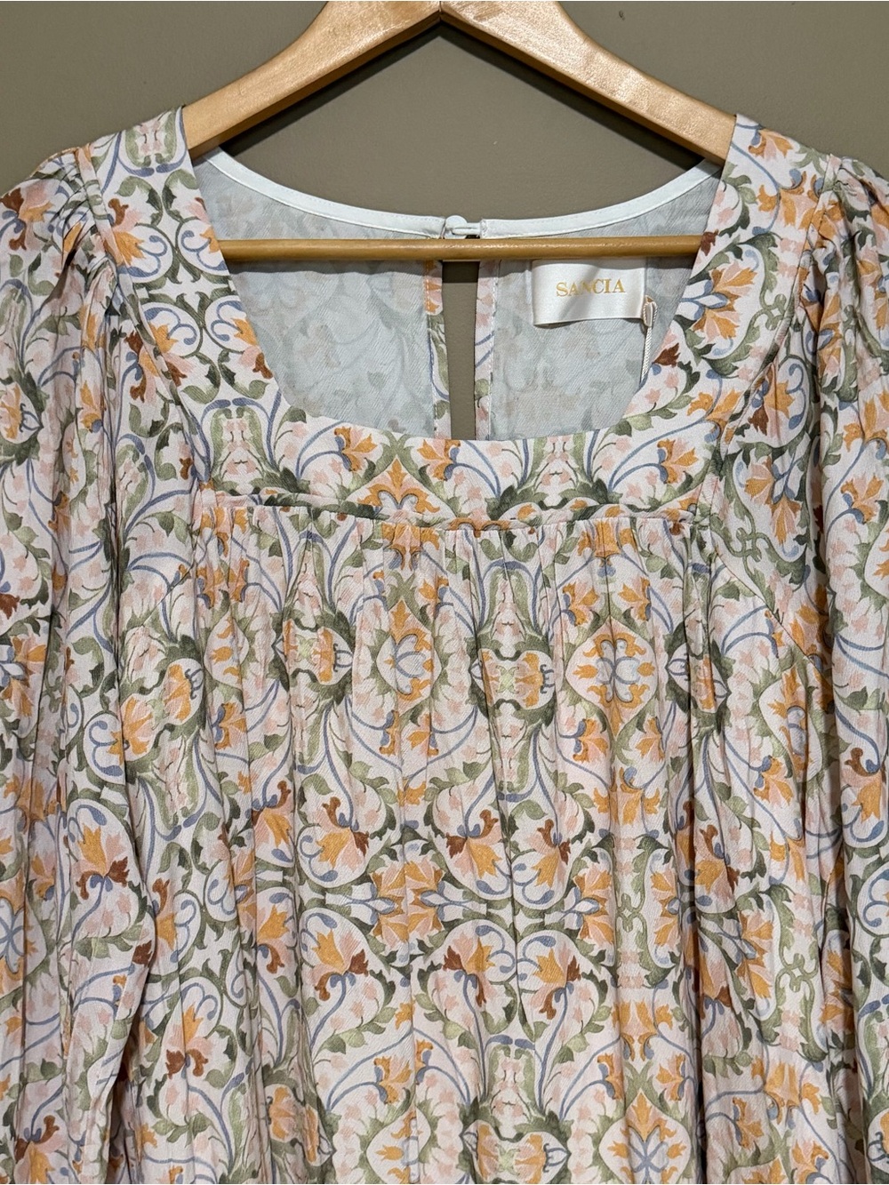NWT SANCIA Mariia Luzianes Floral Boho LongSleeve Mini Dress size S - Picture 4 of 8